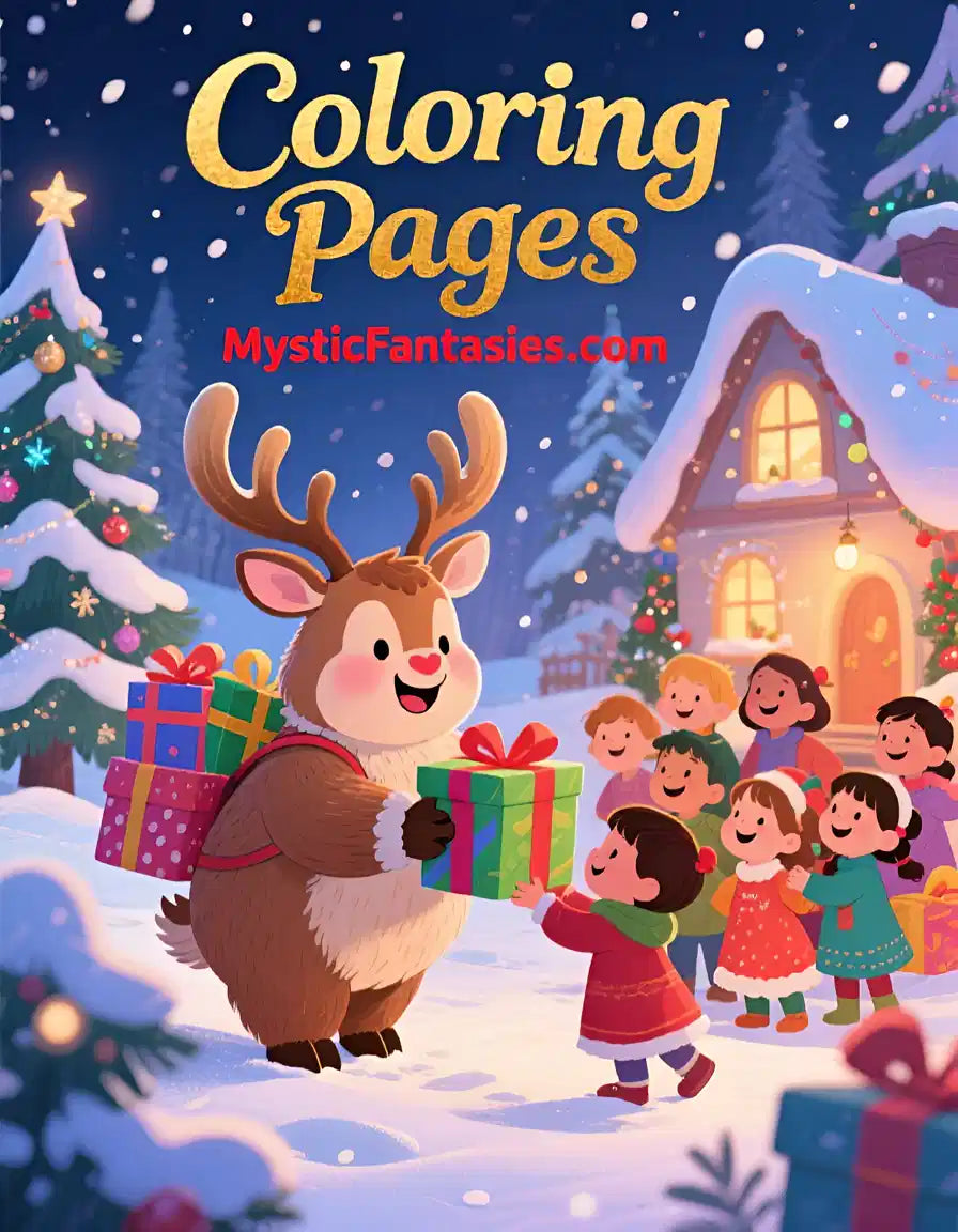 Reindeer Santa Christmas Coloring Pages