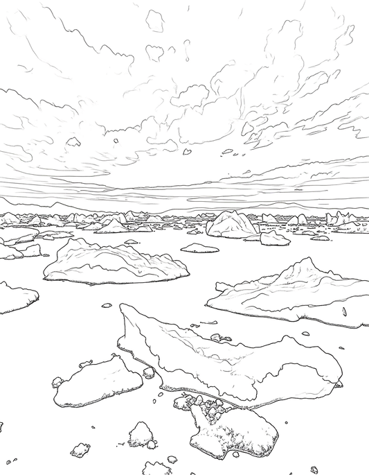 Winter’s Silent Majesty: An Enchanting Wildlife & Landscape Coloring Book