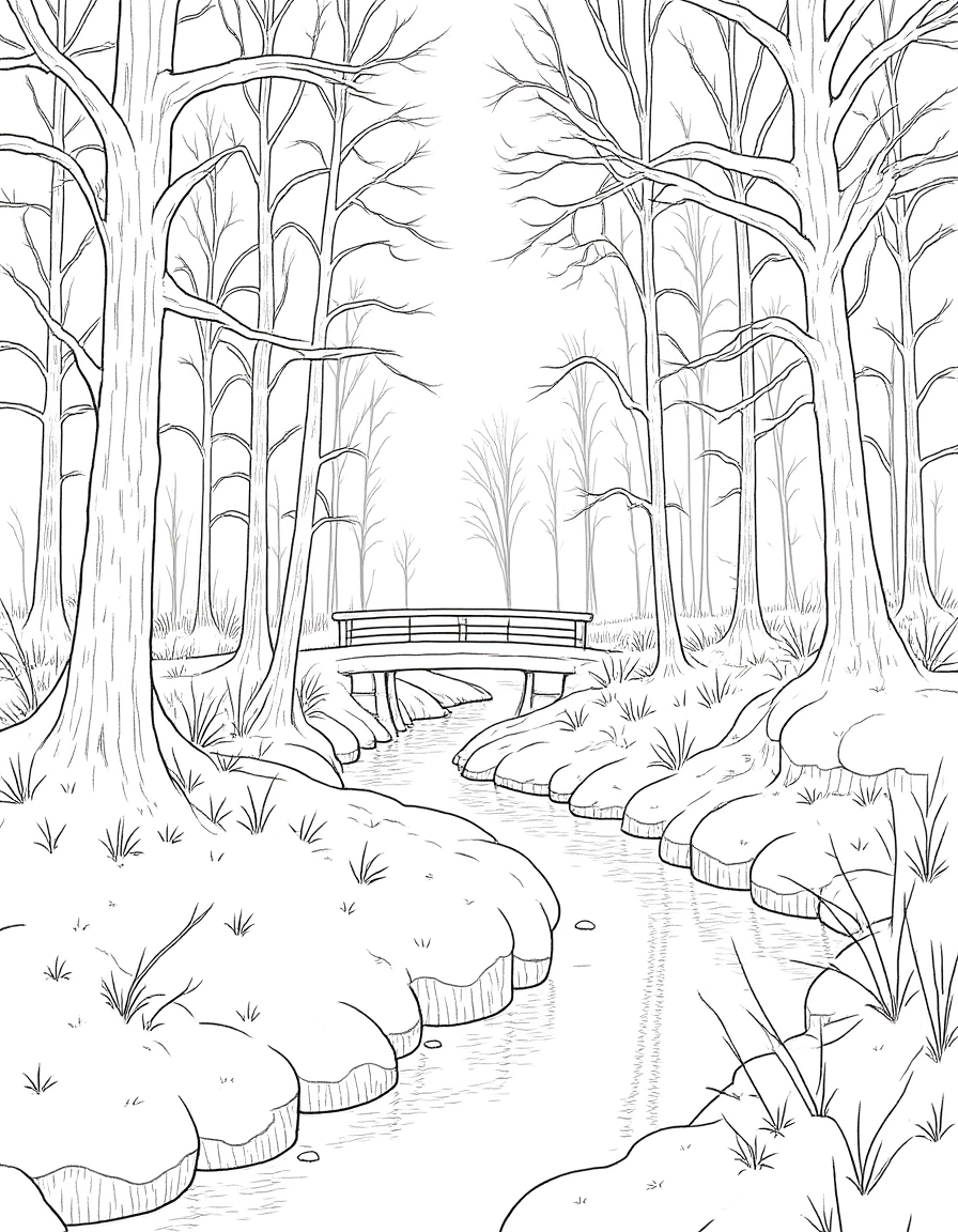 Winter’s Silent Majesty: An Enchanting Wildlife & Landscape Coloring Book