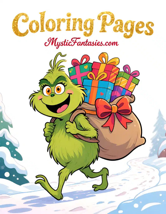 Funny Grinch Coloring Pages Digital Download