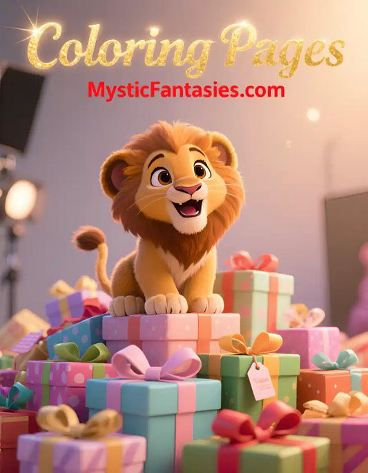 Lion and dog and mouse and cat Coloring Pages